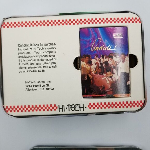 Vintage Hi-Tech Mario Andretti Legend Racing Card Set Limited Ed Tin New - Picture 7 of 7
